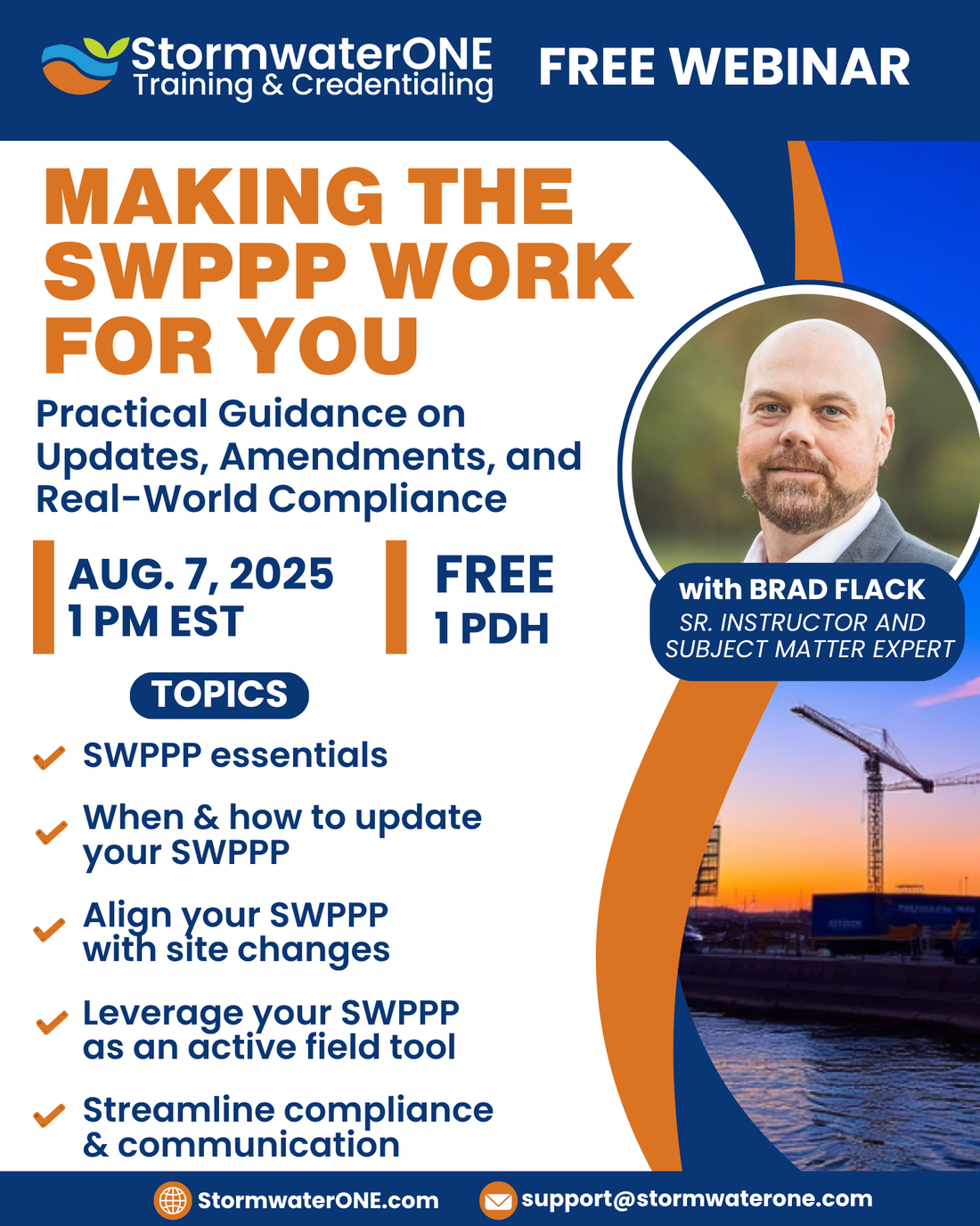 StormwaterONE Hosts Free 1-PDH Webinar Today: Making the SWPPP Work for You