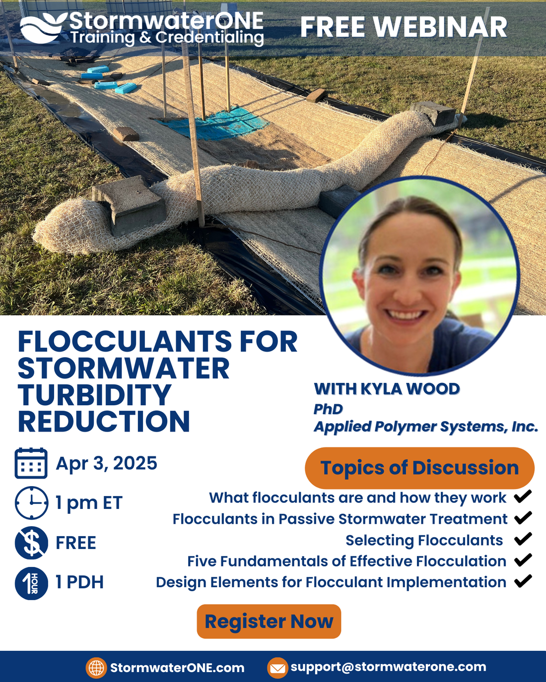 StormwaterONE Announces Upcoming Webinar: "Flocculants for Stormwater Turbidity Reduction"